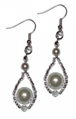 Silver Pearl-drop Earrings Silver Pearl-drop Earrings