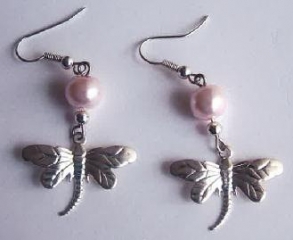 Pearl & Dragonfly Earrings Pearl & Dragonfly Earrings